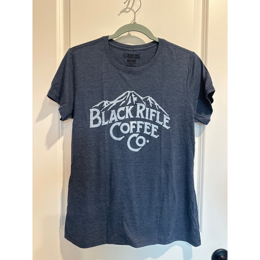 Black Rifle Coffee Co Womens Medium Blue Heather Mountain Graphic T-Shirt